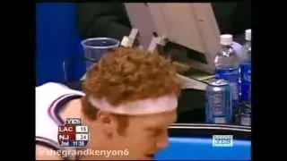 Brian Scalabrine lefty swat on Bobby Simmons