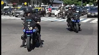 Policía Federal Argentina escoltando por el Microcentro