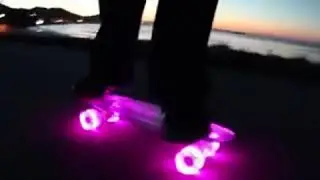 PXQ Mini Cruiser Skateboard with LED Light Up Wheels