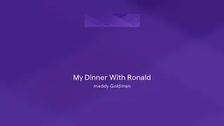 My Dinner With Ronald