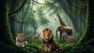 Jungle Wildlife Scene 🌿 | Lion, Tiger, Elephant & More | Nature Documentary#jungleanimals