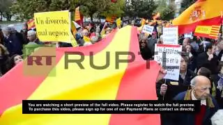 Spain: Hundreds protest Catalan indy referendum in Madrid