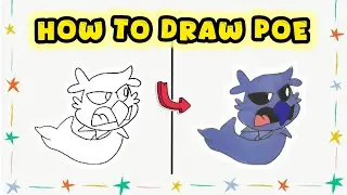 How to Draw Poe from Poppy Playtime &ndash; Nightmare Critter Tutorial