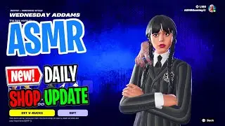 ASMR Fortnite Shop NEW Wednesday Addams Skin! Daily Update Today 🎮🎧 Cozy Whispering 😴💤