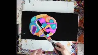 #9871 Fluid Art Addiction Fix- Multi-colored Cell Activator Swipe Acrylics 10.29.2024 Intuitive art