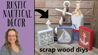 Rustic Nautical Decor using Scrap Wood~DIY Challenge~Heidi Sonboul DIY~Red White and Blue DIYS
