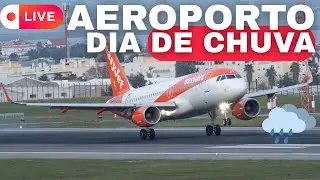 🔴LIVE-Aeroporto de Lisboa! ✈️🌍, TARDE-COM CHUVA🌧️