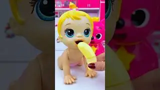 ASMR Unboxing Minnie Mouse & Pinkfong Corn Banana Toy | Satisfying Miniature Kitchen Set #shorts