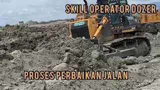 proses pembuatan jalan ditambang batubara dengan bull dozer shantuy