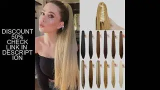 24Inch Synthetic Long Straight Claw Clip On Ponytail Hair Extensions Heat Resistant Ponytail Blonde