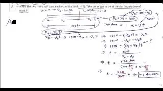 Two Trains 1D Kinematics Problem