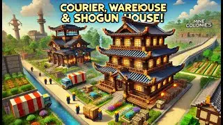 MineColonies: Courier & Warehouse Blocks Placed with Shogun Style Build