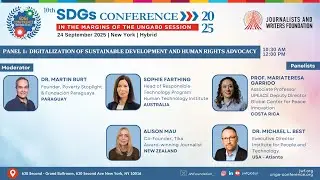 Panel 1 - SDGs Conference 2025 - Digitalization of Sustainable Development and Human Rights Advocacy
