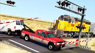 🚂💥 Train vs Cars at Railway Crossing &ndash; Impossible Escape in BeamNG Drive!