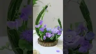 Serene Crescent Floral Arrangement 💜🌿 | Elegant & Artistic Design