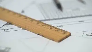 close up of detailed building plan architecture