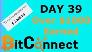 Day 39 | $1082.83 Earned in BitConnect | Road to $25k