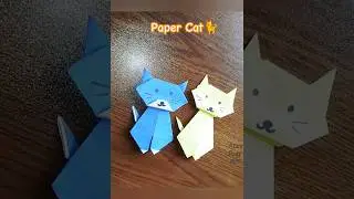 Paper Cat diy Easy Crafting for kids @ArasEasyArt #papercraft #cat #diy #origami #cute #cutecat