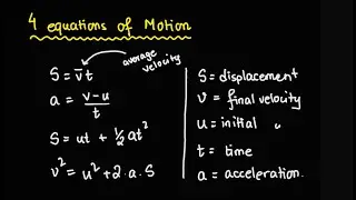 1. The 4 Equations of Motion and their Derivations