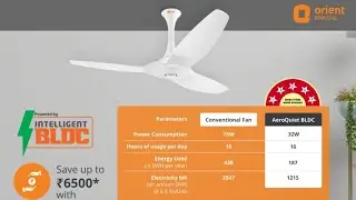 Orient Aero Quiet Ceiling Fan Unboxing & Review | Silent & Power Saving Fan | Full Demo #orient 