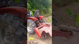 banana field working mini tractor #farming 💚💚🥵