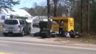 Trouble at an East Falmouth donation bin