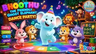 Bhoothu the Friendly Ghost Elephant Dance Party! 👻🐘 Best Nighttime Kids Song & Nursery Rhymes