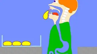【Algodoo】Eat pudding.　プリンを食べる人
