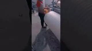 Plastic foam roll to roll cutting.,.......