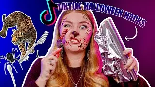 Ich teste virale HALLOWEEN Makeup HACKS von TIKTOK! 😱🎃 Wunden mit Gabel & Alufolie?! 💀