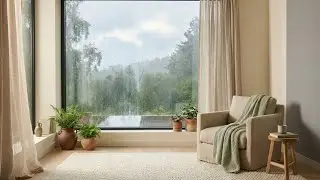Deep Relaxation Rain Sounds for Sleeping Cozy Lounge with Misty Garden View Sleep Fast 🌧️