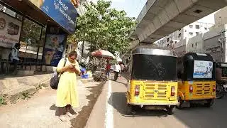 Daytime Walking on footpath, Chikkadpally Road, Hyderabad. Part 2