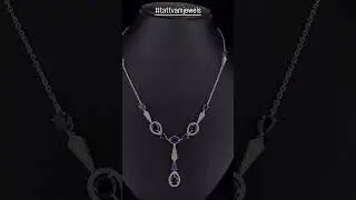 Stunning Luxury Necklace: Round Brilliant Diamond & Sapphire Elegance