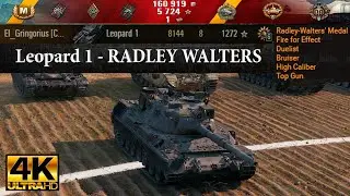 Leopard 1 video in Ultra HD 4K🔝 RADLEY WALTERS MEDALL, 8144 DMG, 759 S 🔝 World of Tanks ✔️