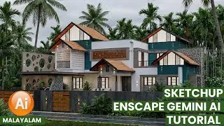 Exterior Rendering in Enscape  and Gemini 3 AI malayalam  part 04