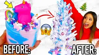 MYSTERY WHEEL OF SLIME CHALLENGE! I made a slime Christmas tree!