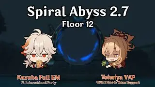 2.7 SPIRAL ABYSS FLOOR 12 with Kazuha 910 EM ft. National Party & Yoimiya Vap [2K] | Genshin Impact