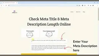 Meta Title & Meta Description length checker Online | SEO | Free