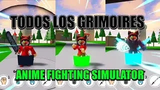 SHOWCASE DE TODOS LOS GRIMOIRES DEL JUEGO | ANIME FIGHTING SIMULATOR | GRIMORES | BLACK CLOVER