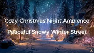 Peaceful Snowy Street ❄️ Christmas Night Ambience | Wind, Snowfall, Cozy Winter Lights LIVE