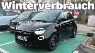 Fiat 500e Reichweite im Winter mit Winterreifen Tempo 120 km/h