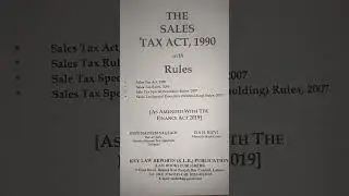 THE SALES TAX ACT, 1990 WITH RULES IN SHORT ✅