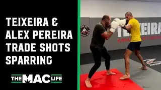 Glover Teixeira and Alex Pereira trade shots in sparring