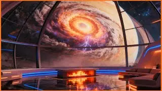 Deep Sleep Ambience &mdash; Futuristic Observatory Overlooking a Gas Giant&rsquo;s Storm Eye