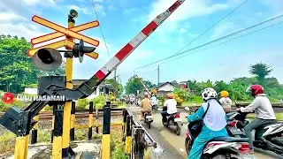 JALUR RAME! Perlintasan Kereta Api JPL 480 Timur Stasiun Kroya Jawa Tengah