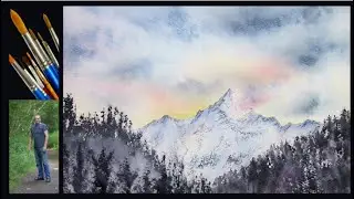 PAINT STUNNING SNOW CAPPED MOUNTAIN PEAKS IN WATERCOLOR