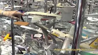 Video 20) Anthony Lawler airline display model collection - JAL 747 DC-7 ANA Fokker 27