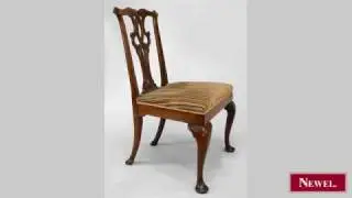 Antique George II mahogany side chair with interlaced scroll