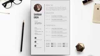Clean CV Template Design |  Photoshop Tutorial