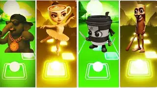 🐘Rap Elephant vs ☕Ballerina Cappuccino vs 🥷Cup Ninja vs 🪵Tung Tung! &mdash;  Tiles Hop Dance Battle 🎵